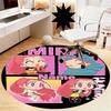 Custom Name KPop Demon Hunters Printed Round Rug Carpet Chair Rug Area Rug Entryway Doormats,for Office Chair Living Room Bedroom Kitchen Room.