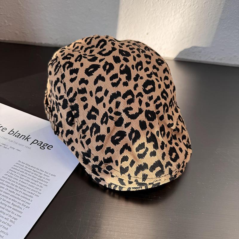 Retro Leopard Edgy Print Duckbill Cap Ventilation Summer Autumn Travel Hats