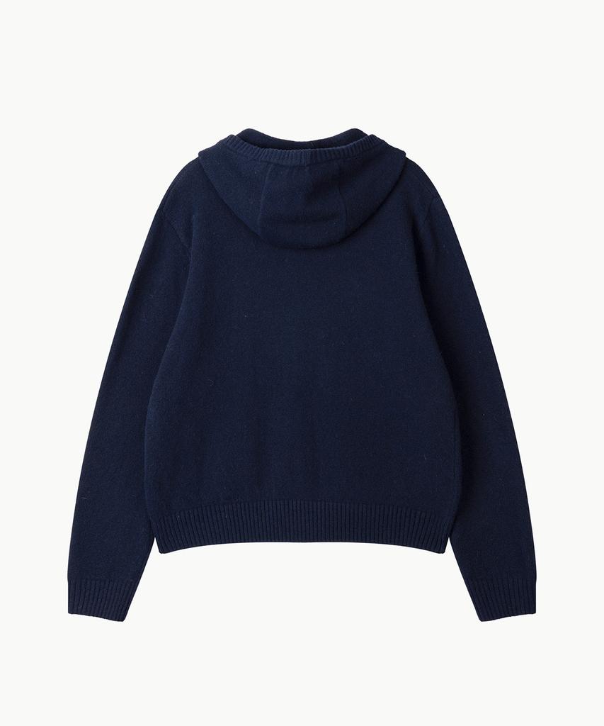 Leondi Mellow Hooded Knit Cardigan - Navy