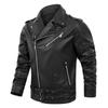 Men's Cross-Border PU Leather Motorcycle Jacket with Multi-Zippers and Belt - European Hip Hop Style for Autumn/Winter