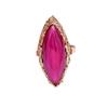 Russian Purple Gold Ruby Horse Eye Ring Korean Version Rose Gold Plated Olive Open Design Ring