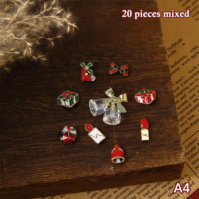 12 Grids 3D Luxury Nail Art Decorations Alloy Shiny Gems Diamond Christmas Nail Charm Diy Nail Accessories