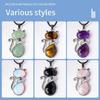 Charming Crystal Cats Pendant Necklace Unique Crystal Cats Necklace Stylish Neckchain for Cats Enthusiasts and Collector