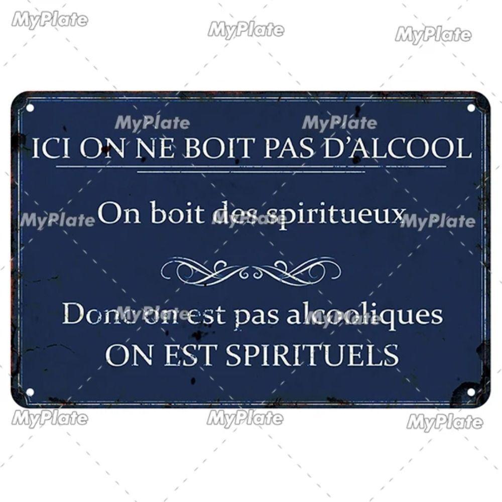Vintage Metal Sign with Famous French Proverbs Iron Plate Retro Home Decor Gift
