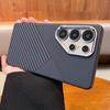 For MagSafe Carbon Fiber Texture Case For Samsung S25 S24 S26 Ultra Wireless Charging Alloy Lens Shockproof Hard Cover