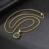 Stainless Steel Square Pendant Necklace Men Long Chain Layered Hip Hop Jewelry Geometric Titanium
