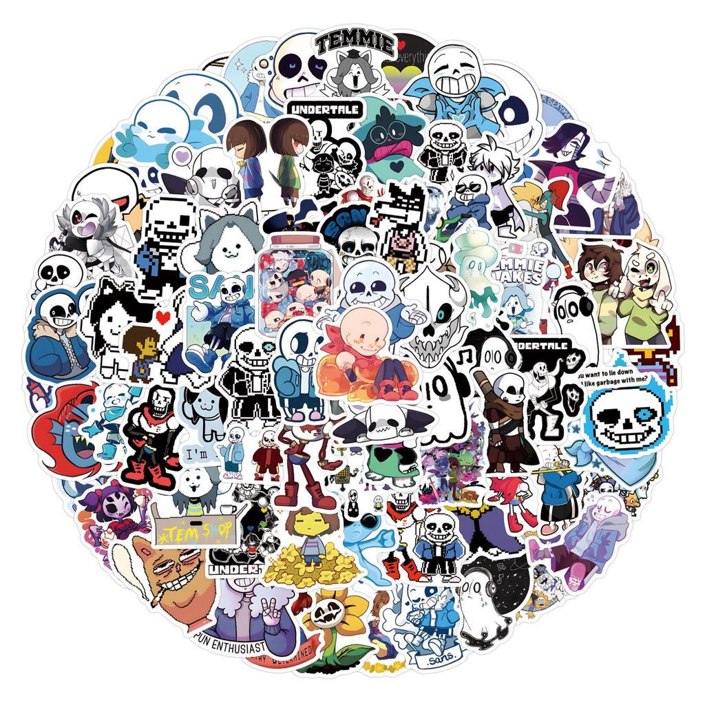 Undertale Cartoon Stickers: 55-110 Waterproof Decals for Suitcases, Cups, & Computers