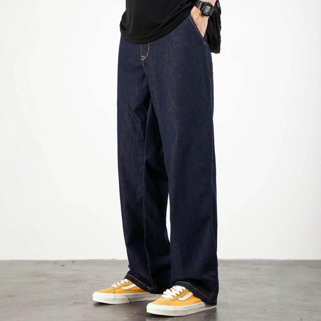 Primary Color Jeans Men's Straight Loose Trendy Brand Casual Wide Legs Large Size New Pants Summer Thin
