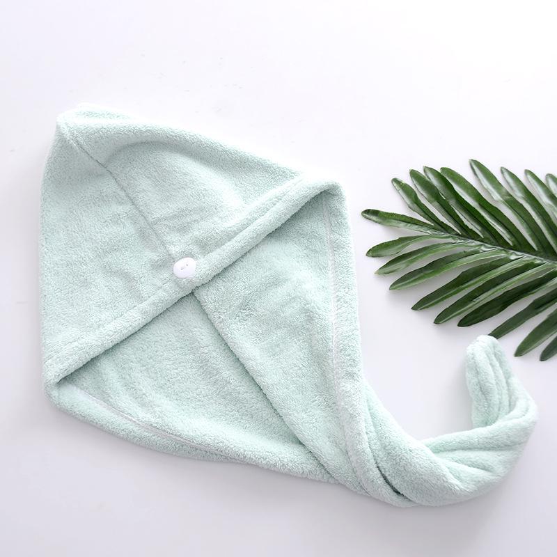 Soft Absorbent Coral Fleece Hair Towel & Cute Shower Cap Headband