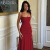 Modisches Neues Abendkleid Schlanke Passform Einfarbiges Design mit Rückenschleife Ärmellos Langes Bodycon-Kleid