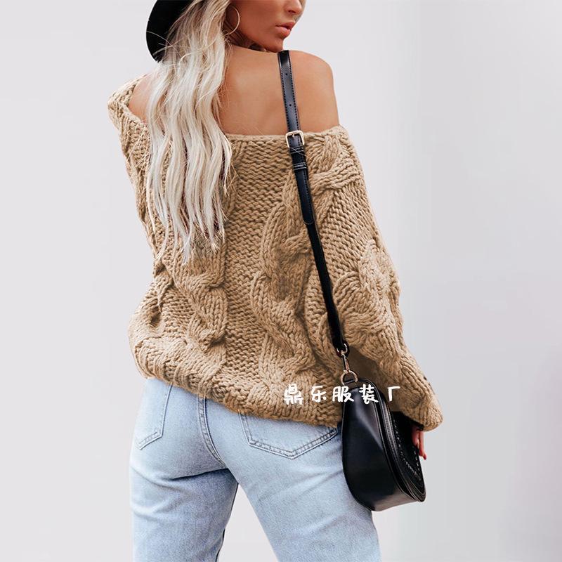 Autumn and Winter New Large Size Loose Knitted Sweater European and American Women's Clothing Crew Neck Fashion Pullover Sweater