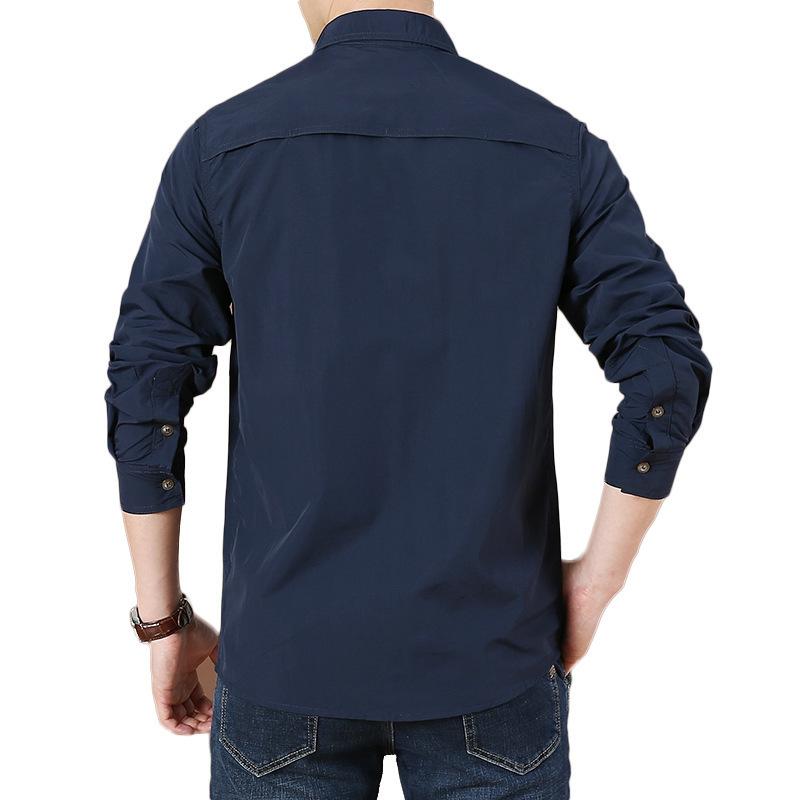 Spring Men's Long Sleeved Shirt, Outdoor Work Shirt, Men's Shirt