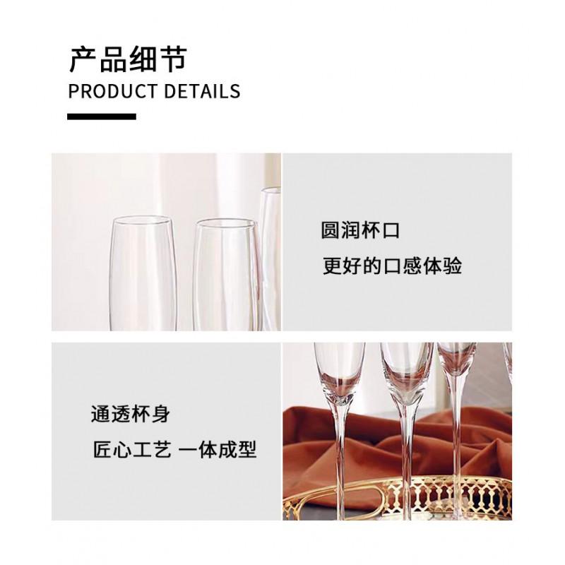 Elegant Crystal Glass Champagne Flute With Tapered Waist Slanted Rim Sparkling Wine Cocktails Home Bar Use
