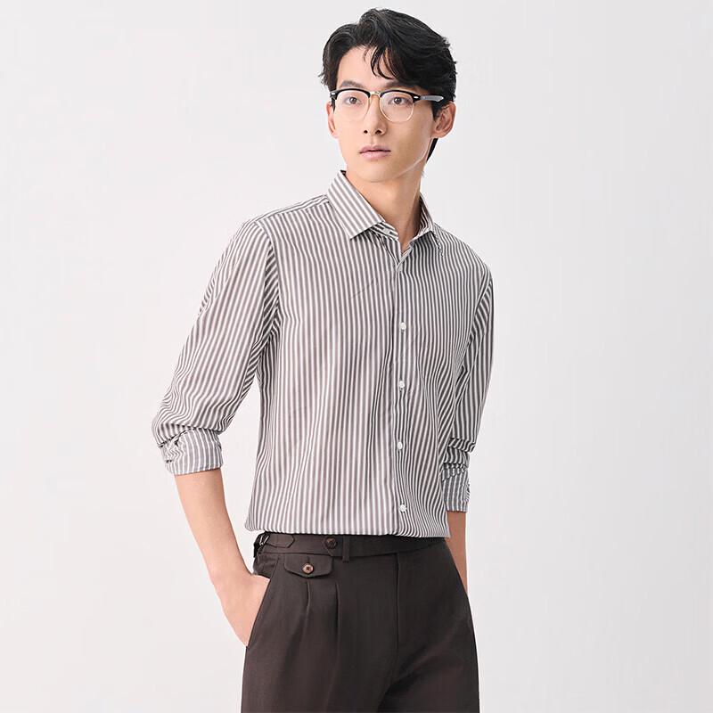 Baoxiniao Men's Striped Long-Sleeve Shirt