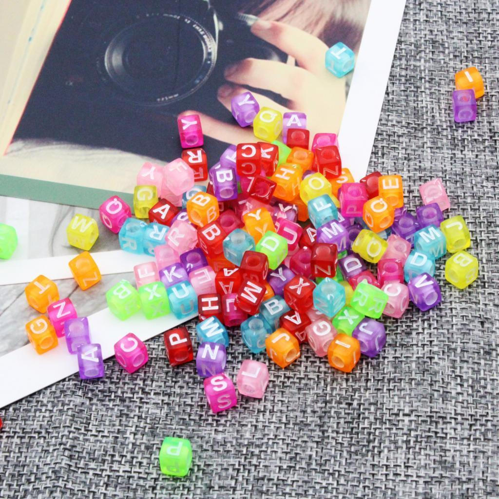 50g/Pack Cubic Alphabet Letter A-Z Loose Beads DIY Necklace Bracelet Finding