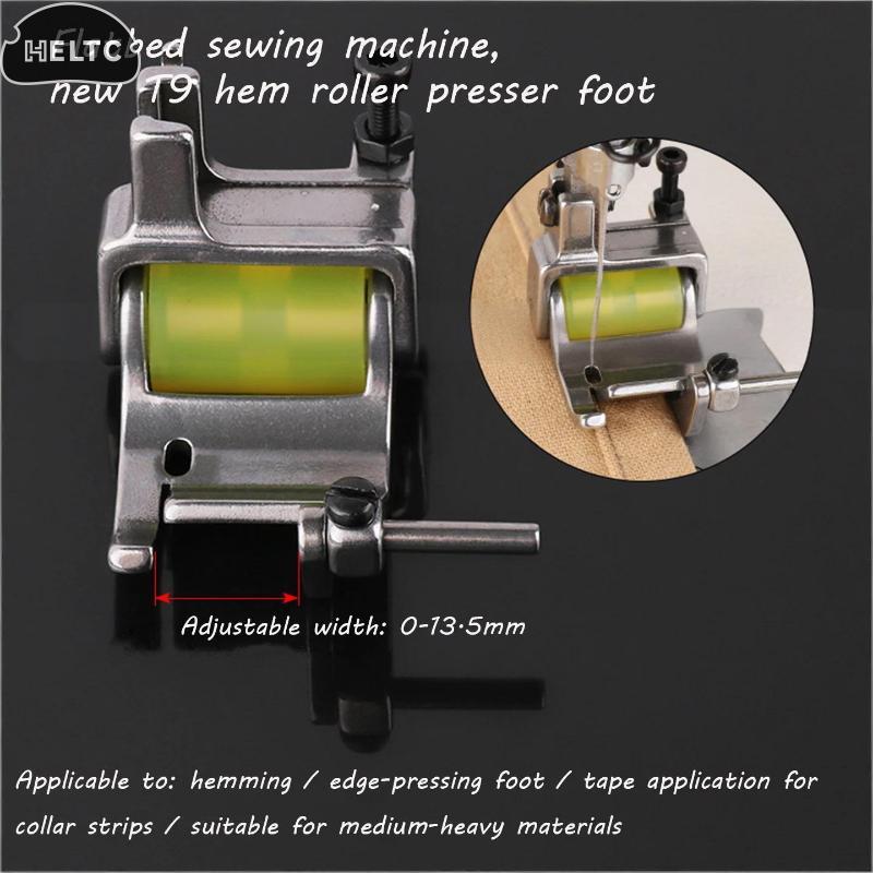 T9 Roller Presser Foot For Flatbed Sewing Machine Made Of High Quality Stainless Steel And Rubber Adjustable Width 0-13.5mm Suit