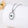 Emerald Necklace Women'S Personality Versatile Trend Ol Zircon Oval Pendant