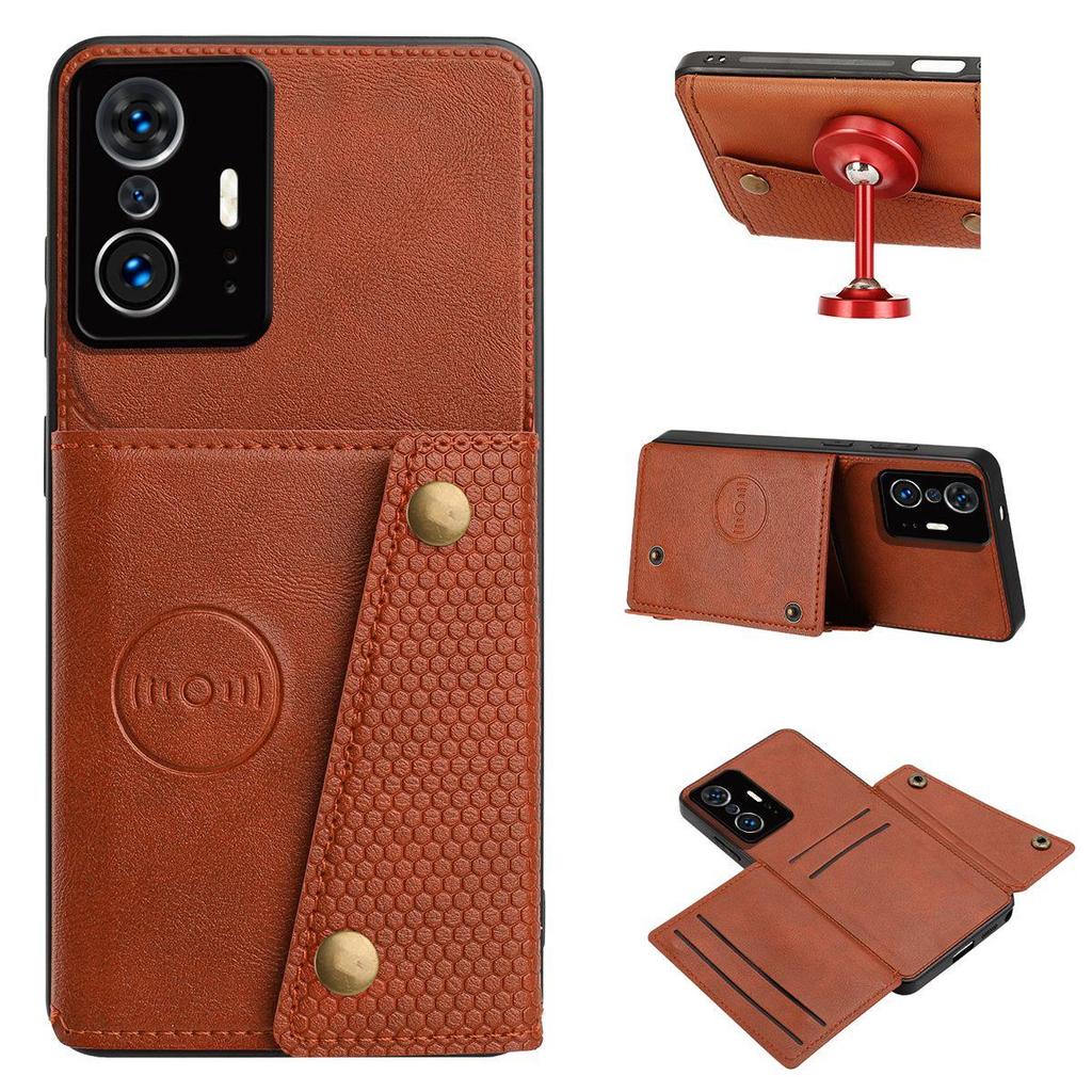 PU Leather Wallet Phone Case for Xiaomi 11T Pro,11T Multiple Card Slots Dual Metal Button Closure Shockproof Full‑Body Protective Cover