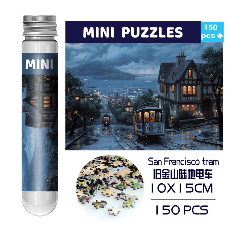 150PCS Mini Test Tube Oil Painting Jigsaw Puzzles Set Family Educational Toys Gifts for Adults Children Creative DIY Puzzle Game