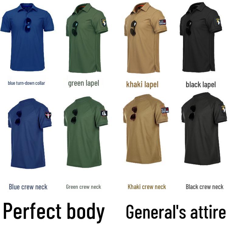 Quick-Dry Elastic Polo Shirts for Outdoor Sports and Tactical Fitness