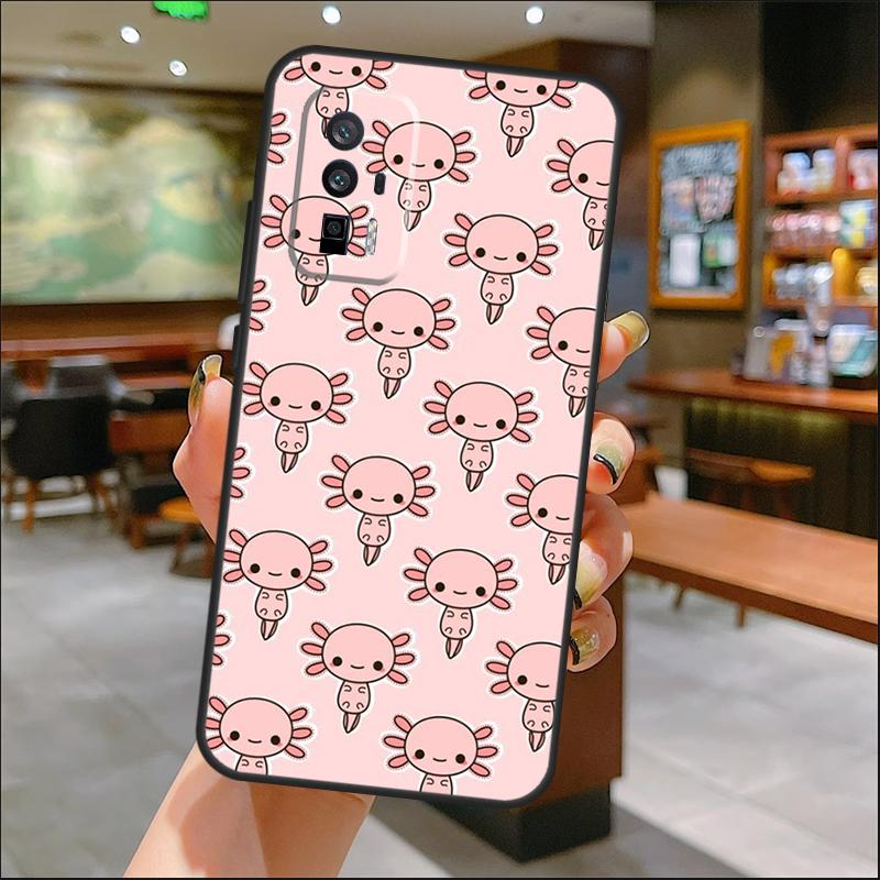 Cute Animal Axolotl Case For Xiaomi 14T Pro 13T 11T 12T 13 14 15 Ultra POCO X7 Pro X3 X5 X6 M6 F5 F6 Pro Cover