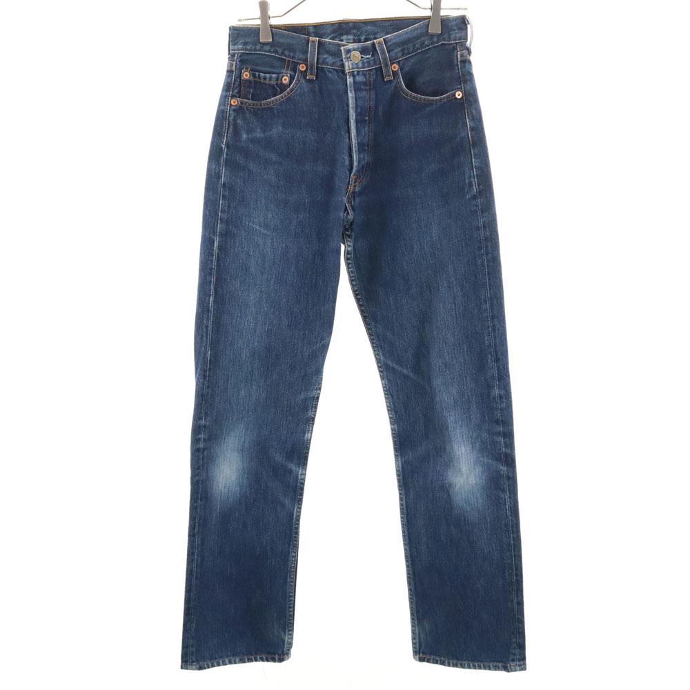Levi's 90s 501 USA made old Straight denim pants W28 Jeans button fly Women Used