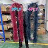 DIY 2 Meter Natürliche Straußenfedern Boa 1 2 3 4 6 Lagen Federn Boa für Hochzeits-Weihnachts-Party-Kleid Dekoration Schal Accessoire Schal