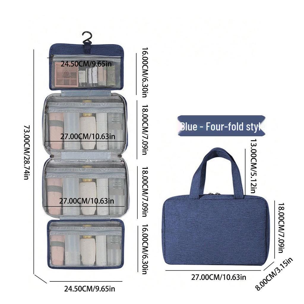 Reisefreundliche Mehrfarbige Hängende Toiletten- und Kosmetiktasche mit Nass- und Trockenfächern