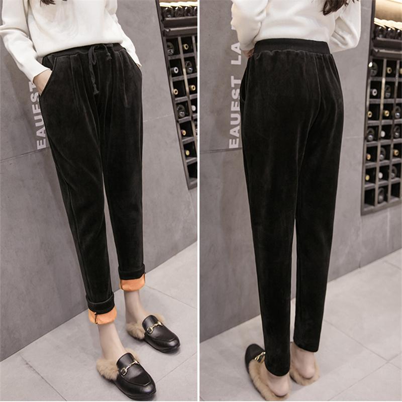 2022 Winter simple leisure Warm Sweatpants High Waist Casual Velvet Pants Women WomenPants Thick Fleece high street Trousers