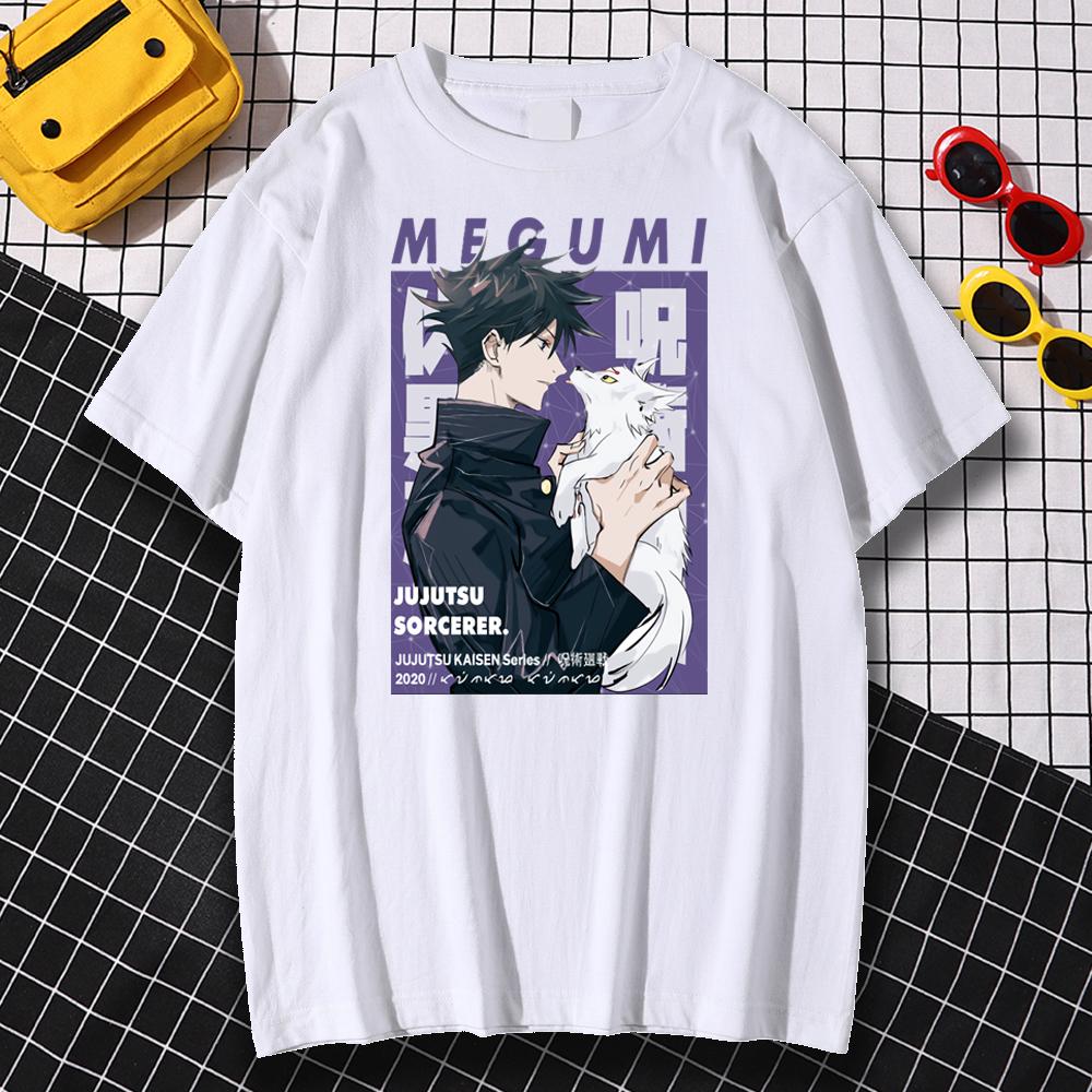 Pánské tričko Megumi Fushiguro Jujutsu Kaisen Ležérní top s krátkým rukávem a kulatým výstřihem Nová móda Měkké Harajuku Dámská trička