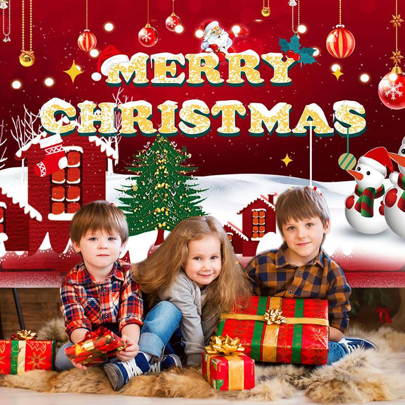 Merry Christmas Background Decorations For Home Xmas Ornaments Banner Navidad Noel Natal Gifts New Year Photo Backdrop