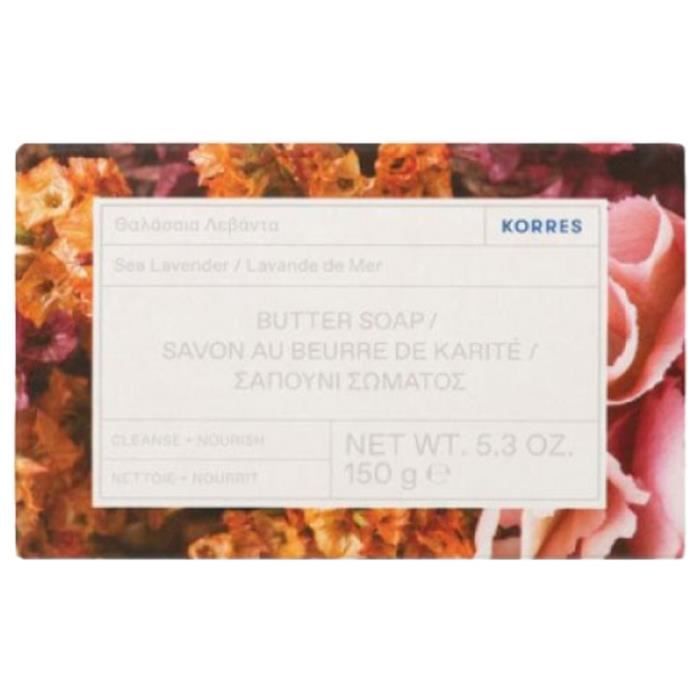 Soap Bar - KORRES - Sea Lavender with Shea Butter - 100% Plant-based - Paraben-free - 150 G