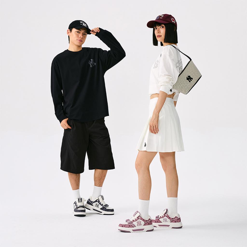 New MLB New York Yankees Cotton Shoulder Bag Women's Black 3ABQBC15N-50BKS