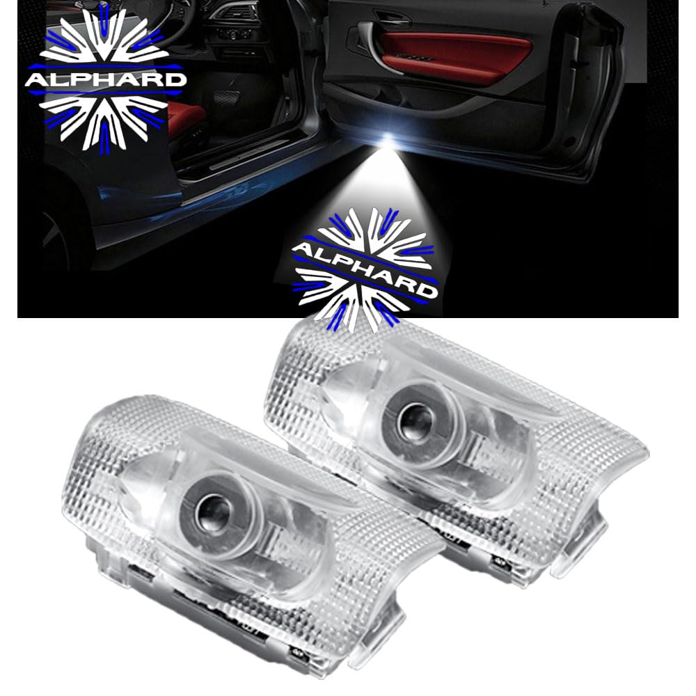 

Ltsplay Car Door Courtesy Door Welcome Lights with HD Logo Projection and Adjustable Set of Compatible with 20 Series and 30 Series Alphards Lights,