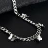 Thick chain butterfly necklace ins hip hop trendy temperament cold wind personality neck chain collarbone chain titanium steel chain