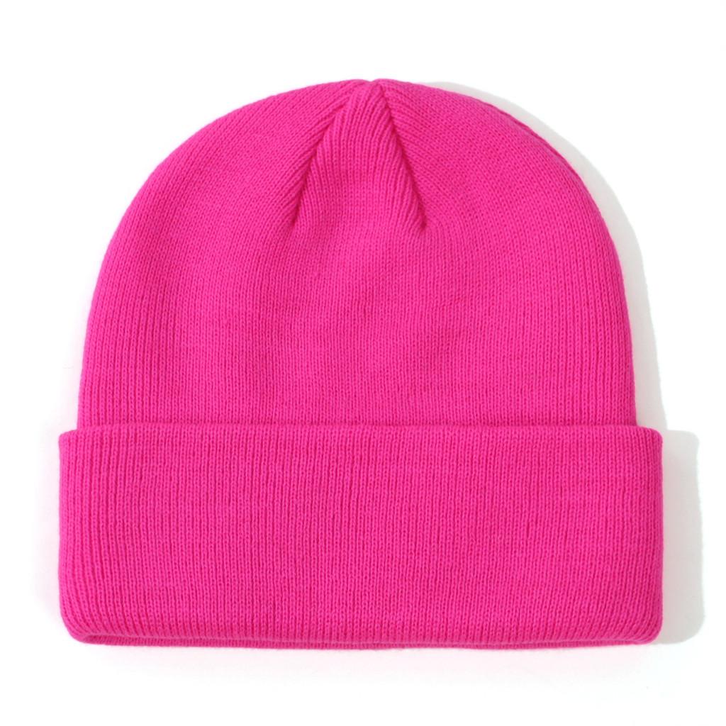 Kids Knit Beanie Cuffed Edge Solid Color Winter Hat Soft Stretch Warm Knit Cap for Toddler Boys Girls Unisex Cold Weather Outdoor Daily Headwear