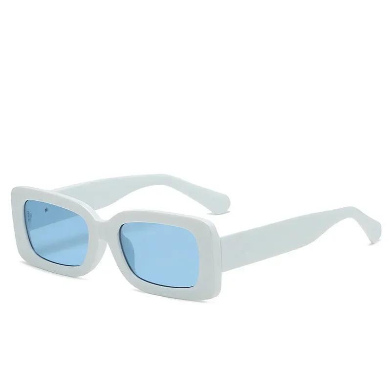 Small Rectangle Women Sun Glasses  Men Shades Retro Square Black Sunglasses  Luxury Glasses White Decoration Eyewear