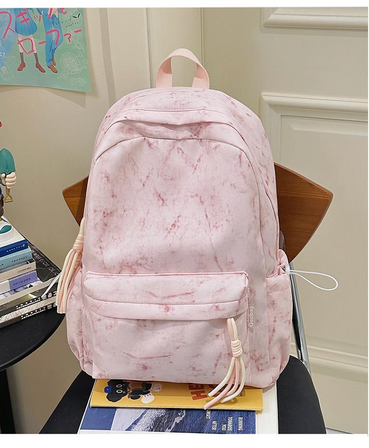 School bag summer new Mori high-value college student school bag fresh tie-dye versatile backpack casual simple shoulder bag