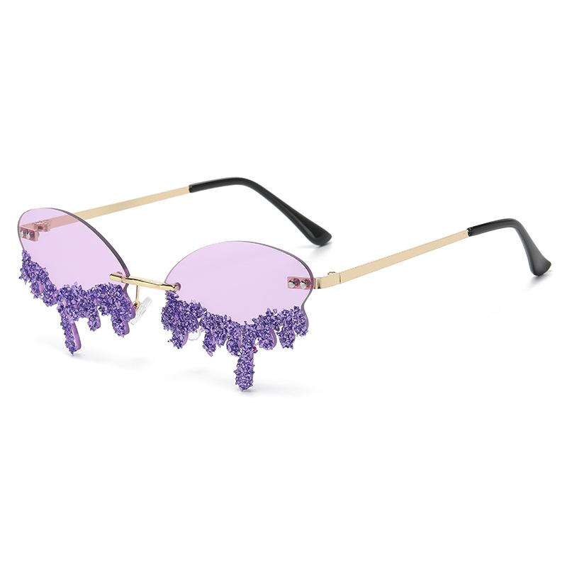 Summer Season Tear Frame Sunglasses Asymmetrical Shape Gradient Color Options