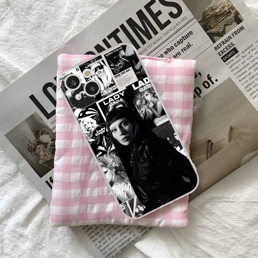 Singer L-Lady G-Gaga For iPhone 17 16 15 14 13 12 Mini 11 Pro Max Transparent Case