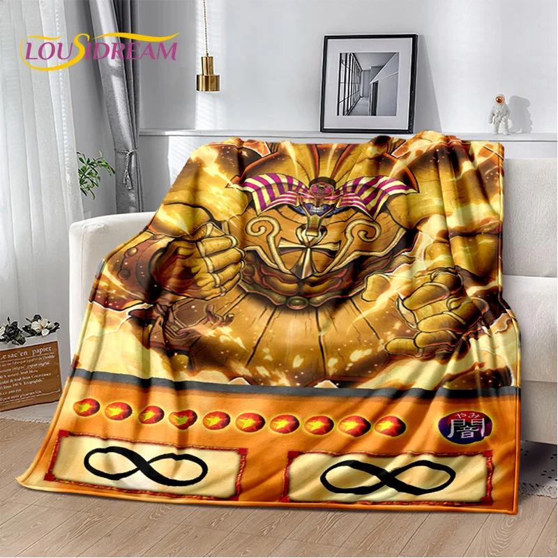 Monster Gold Card Cartoon Yu-Gi-Oh Anime Blue Eyes Dragon Game Soft Flannel Blanket for Bed Bedroom Sofa Picnic,Outdoors Leisure