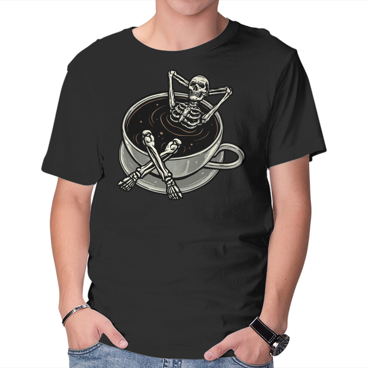 Unisex Crew Neck T-Shirt Coffee And Chill Vibes Graphic Short Sleeve Casual Tee XL