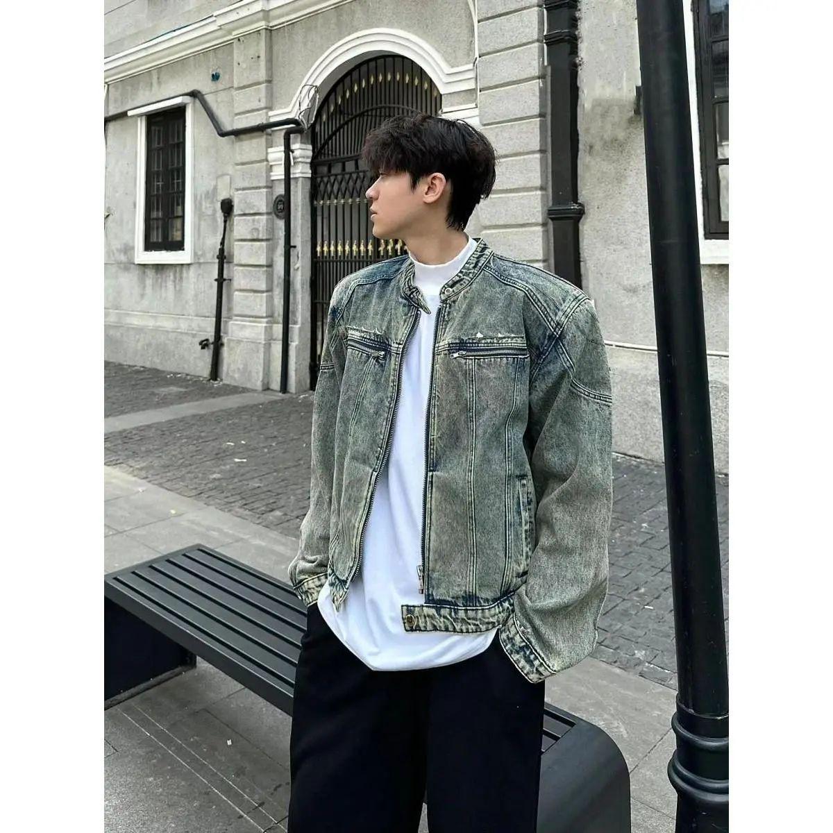 

Чоловіча джинсова куртка в стилі ретро з підкладкою на плечах - мода весна/осінь XL (recommended 62.5-70 kg)