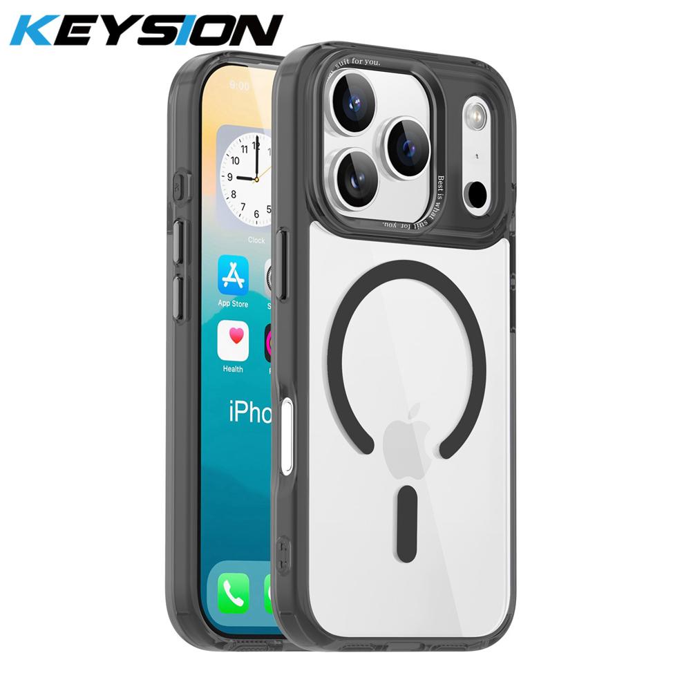 

KEYSION Shockproof Transparent Case for MagSafe for iPhone 17 Pro Max Soft TPU+PC Magnetic Wireless Charging Phone Clear Cover for iPhone 17 Pro