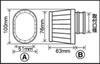 PMC Smooth Stream Air Stream Oval Mounting 55mm Filter, Diameter (53-56mm), Size 73mm, 15mm, Black/Blue, 154-535