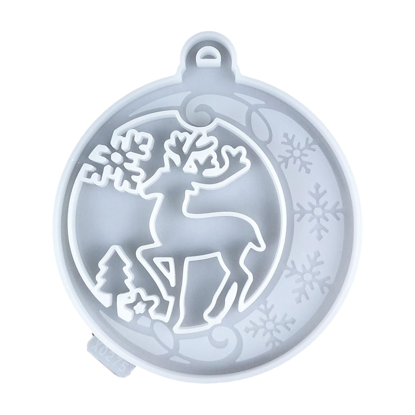 Креативная форма для рождественского украшения в виде елки, круглая подвеска в форме оленя, силиконовая форма, подвесные аксессуары, форма для эпоксидной смолы