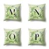 Polyester Pillowcase Car Decoration Small Fresh Green Leaves 26 English Letter Printing Pillow Cushion Cover