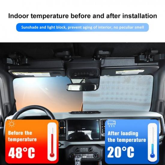 Windshield Window Sunshade Foldable Sun Visor Bezel For Ford Bronco Accessories