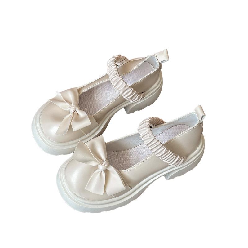 British Style Loafers Small Leather Shoes 2025 Spring New Thick-soled Muffin Sole Thick Heel Single Shoes Women's One-pedal Loafers