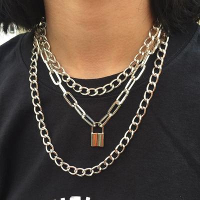 Europe, America, Creative Fashion Elements, Versatile Necklaces, Simple Retro Lock-shaped Pendants, New Necklaces for Women